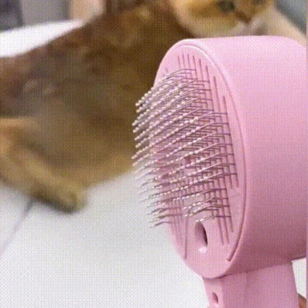 Electric Pet Grooming Brush With Vacuum Suction