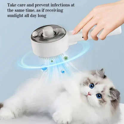 Electric Pet Grooming Brush With Vacuum Suction