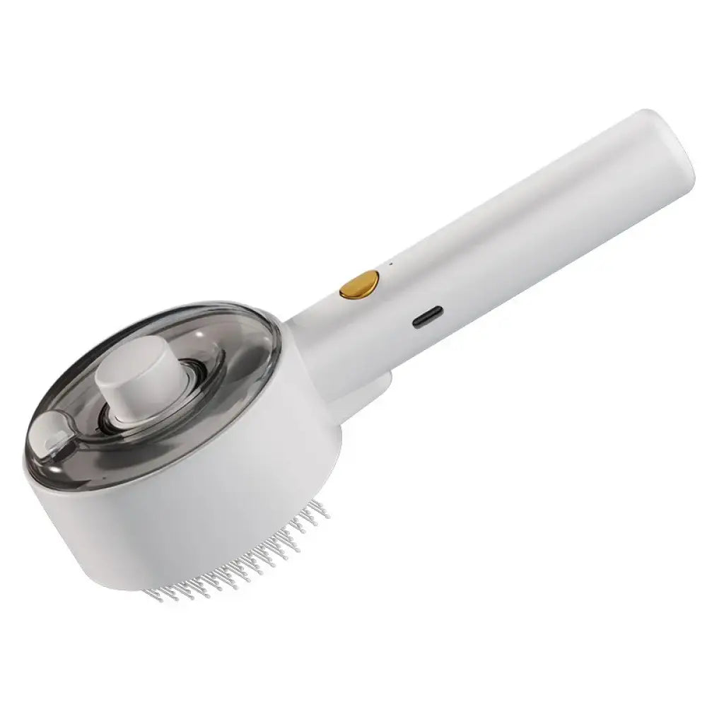 Electric Pet Grooming Brush With Vacuum Suction White