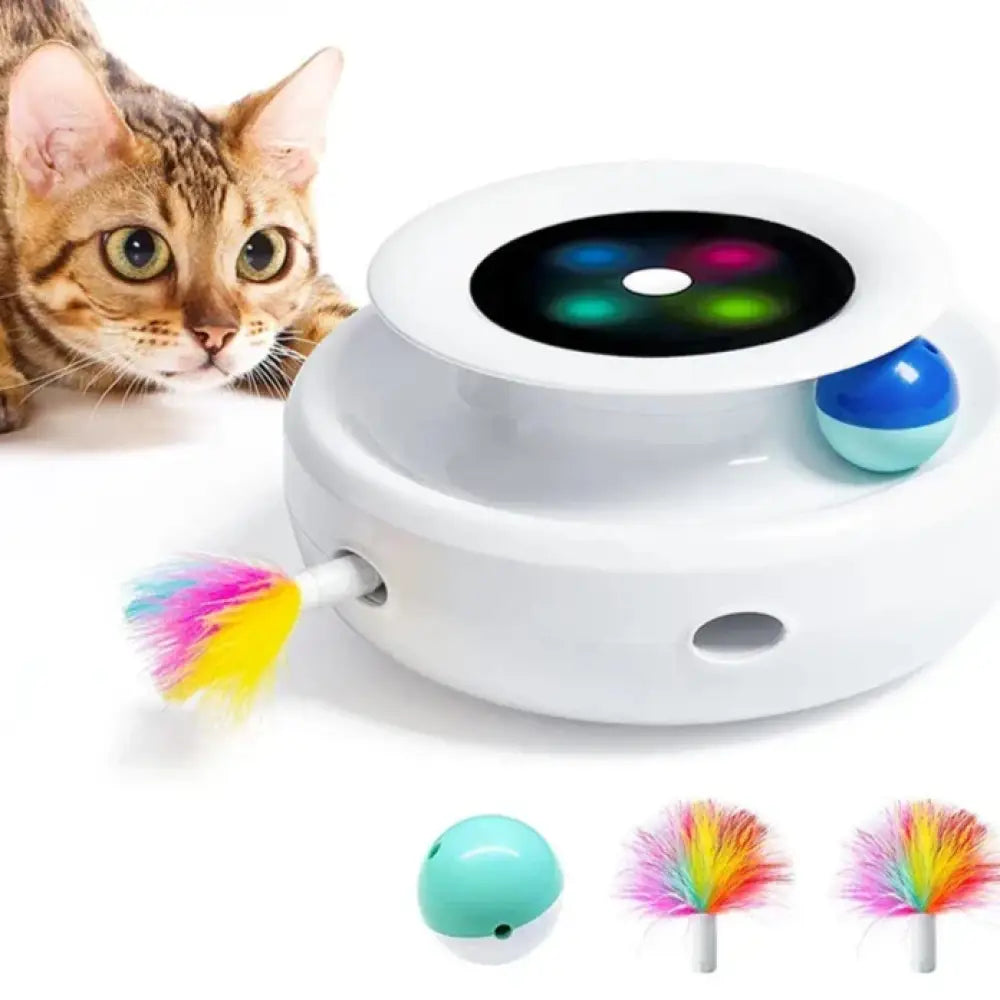 Rojeco 2-In-1 Smart Cat Toy White